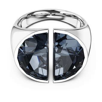 swarovski lucent cocktail ring gray rhodium plated