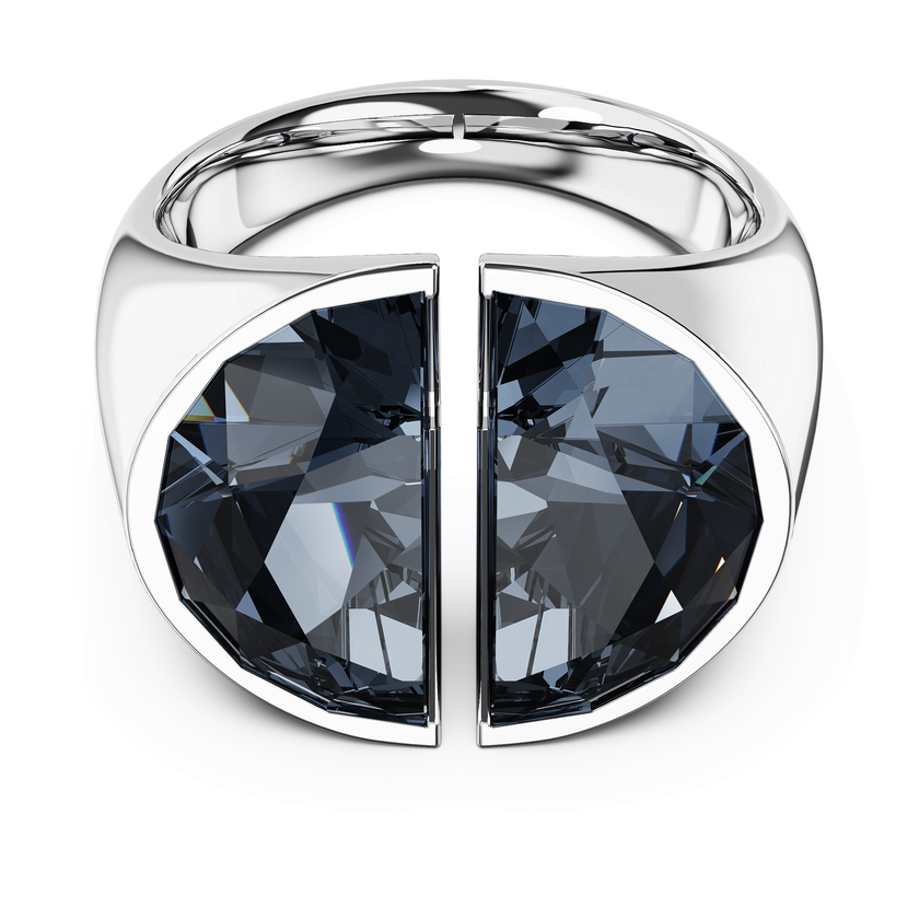 swarovski lucent cocktail ring  gray  rhodium plated