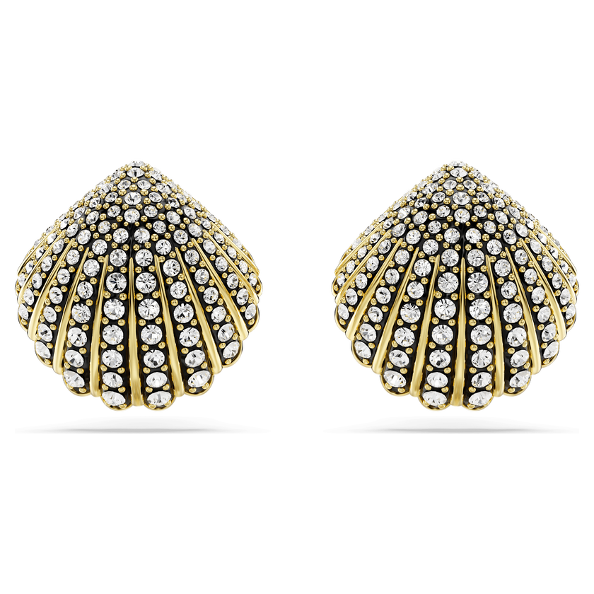 swarovski idyllia stud earrings  shell  white  gold tone plated