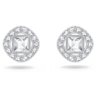 swarovski angelic square pierced earrings white rhodium plated