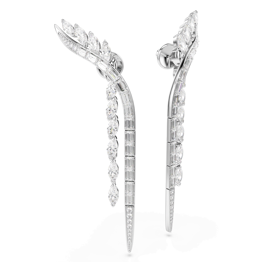 swarovski mesmera earrings  mixed cuts  white  rhodium plated