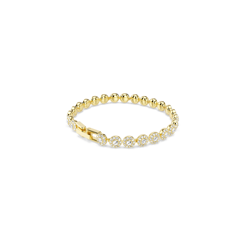 swarovski una angelic bracelet  round cut  white  gold tone plated