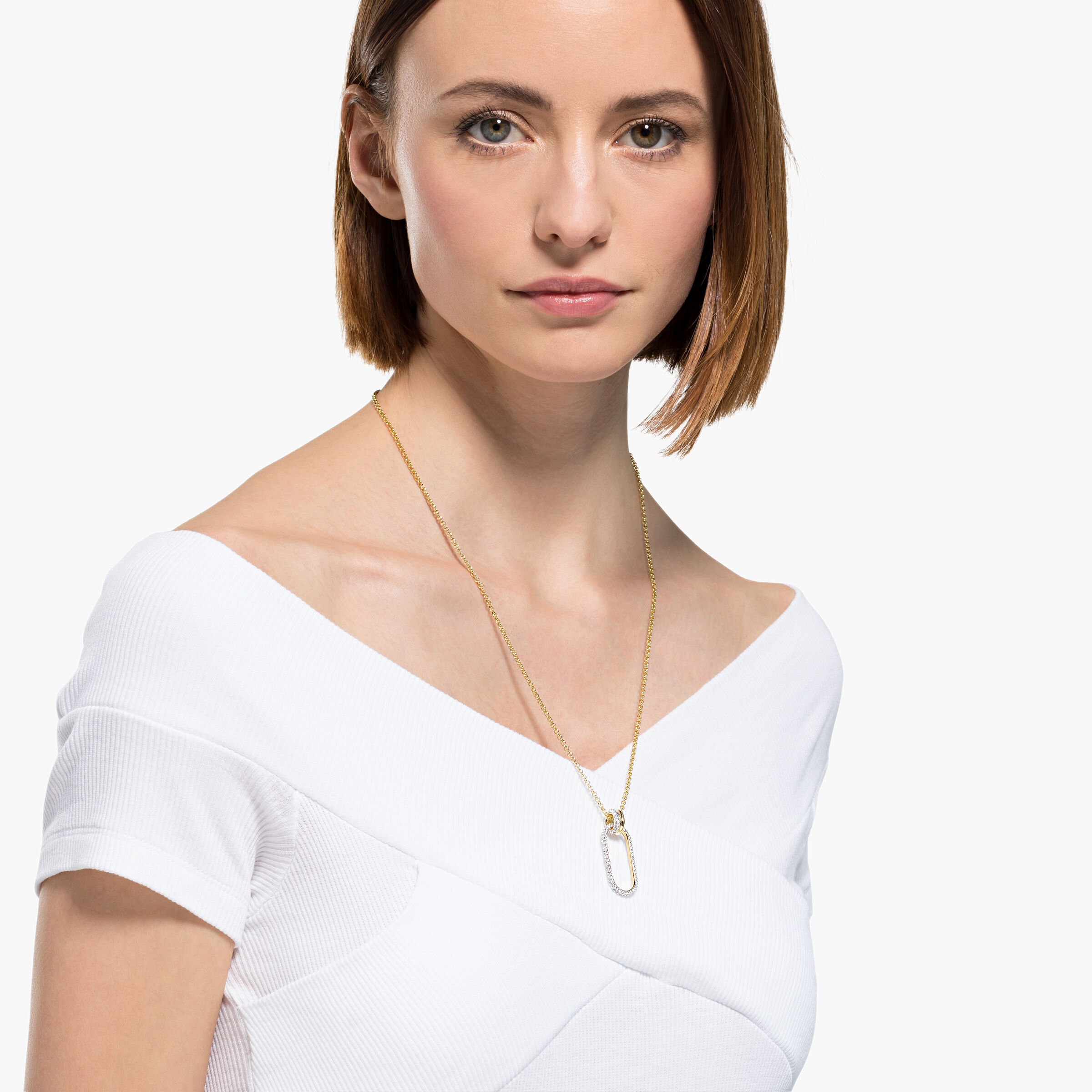 Buy Swarovski Time Pendant White Mixed metal finish