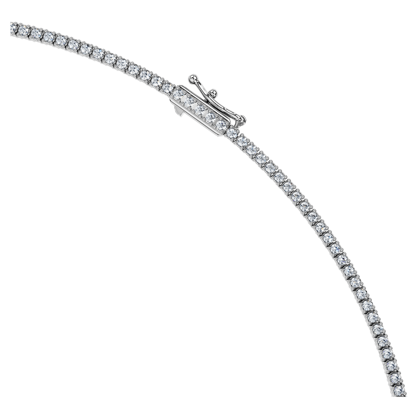 swarovski eternity tennis necklace  lab grown diamonds 3 ct tw  round shape  18k white gold