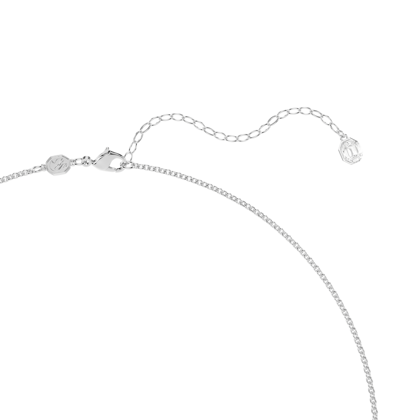 swarovski vienna pendant and brooch  mixed cuts  feather  white  rhodium plated