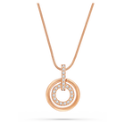 swarovski circle pendant round shape white rose gold tone plated