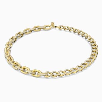 Dextera necklace,  Small, Pavé crystal, Gold-tone plated