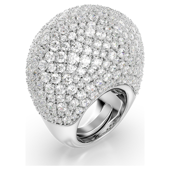 swarovski sublima cocktail ring  large  white  rhodium plated
