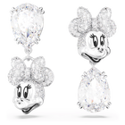 swarovski disney minnie mouse drop earrings asymmetrical design white rhodium plated
