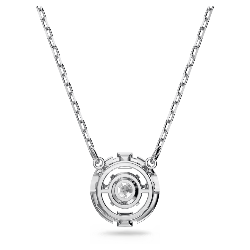 swarovski una necklace  round cut  white  rhodium plated
