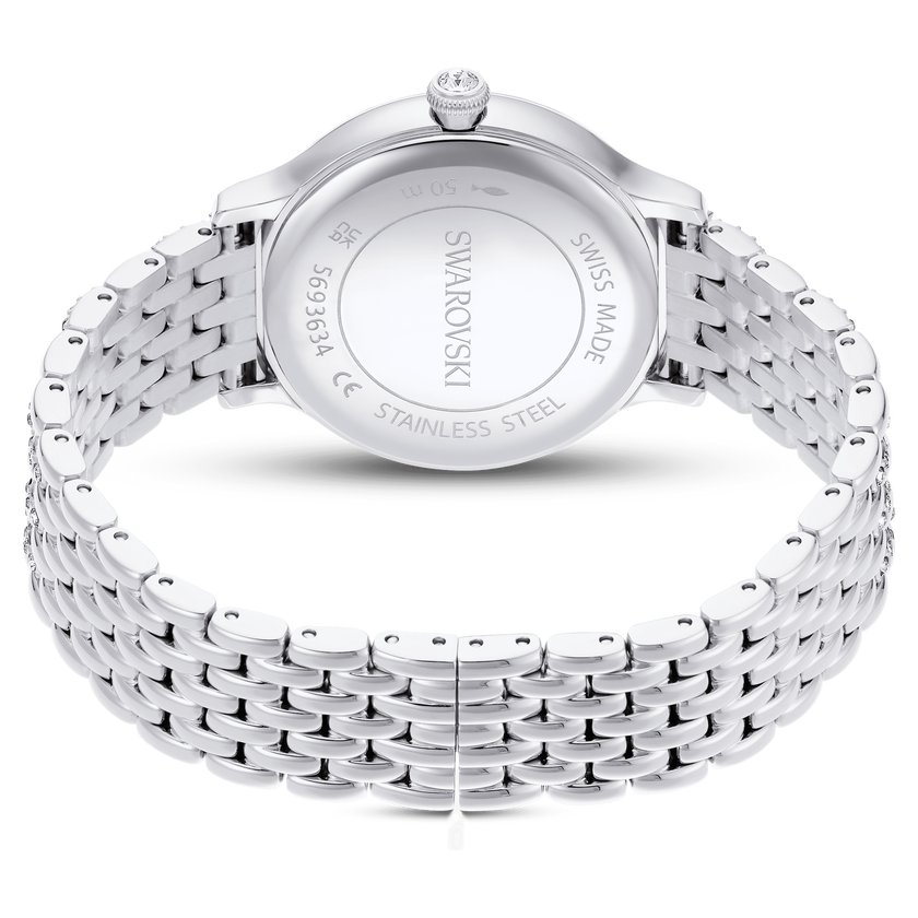 swarovski imber watch  swiss made  metal bracelet  silver tone  stainless steel