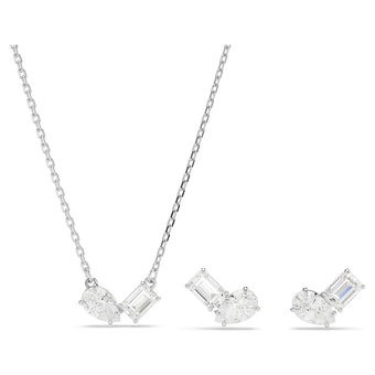 swarovski mesmera set  mixed cuts  white  rhodium plated