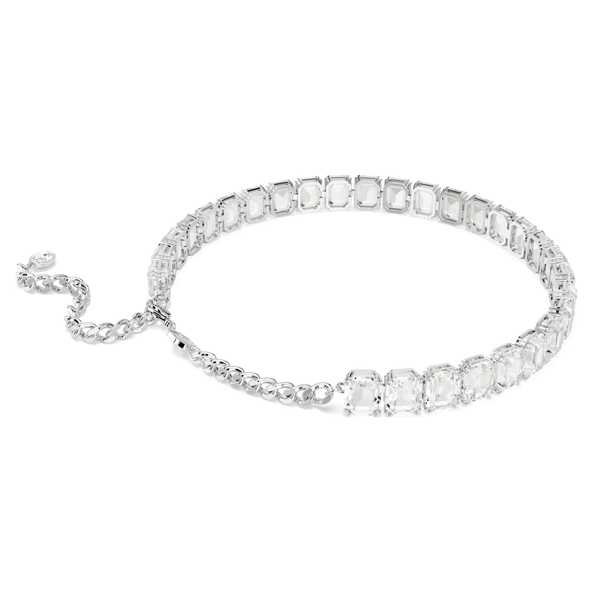 swarovski millenia choker  octagon cut  white  rhodium plated