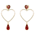 Black Baroque Hoop Pierced Earrings, Multi-colored, Gold-tone plated