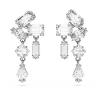 swarovski mesmera drop earrings mixed cuts white rhodium plated