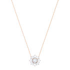 Sunshine Pendant, White, Rose gold plating