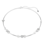 swarovski idyllia necklace  heart with arrow  white  rhodium plated