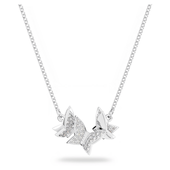 swarovski lilia necklace  butterfly  white  rhodium plated