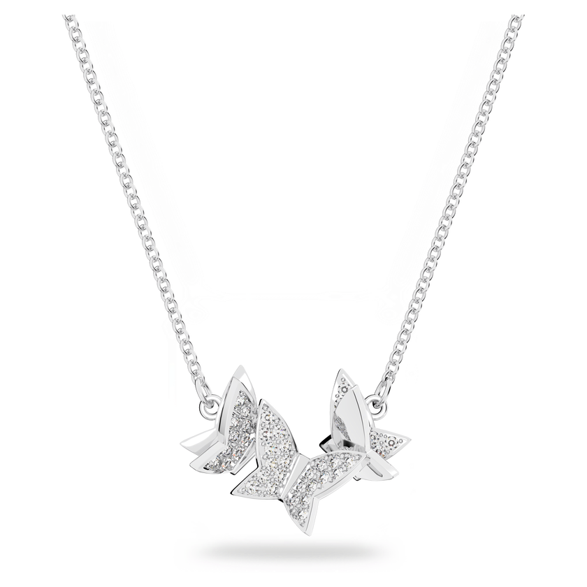 swarovski lilia necklace  butterfly  white  rhodium plated