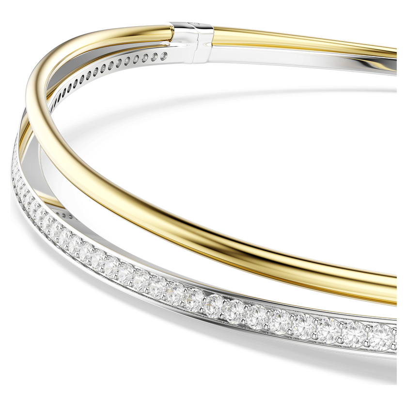 swarovski hyperbola choker  round cut  white  mixed metal finish