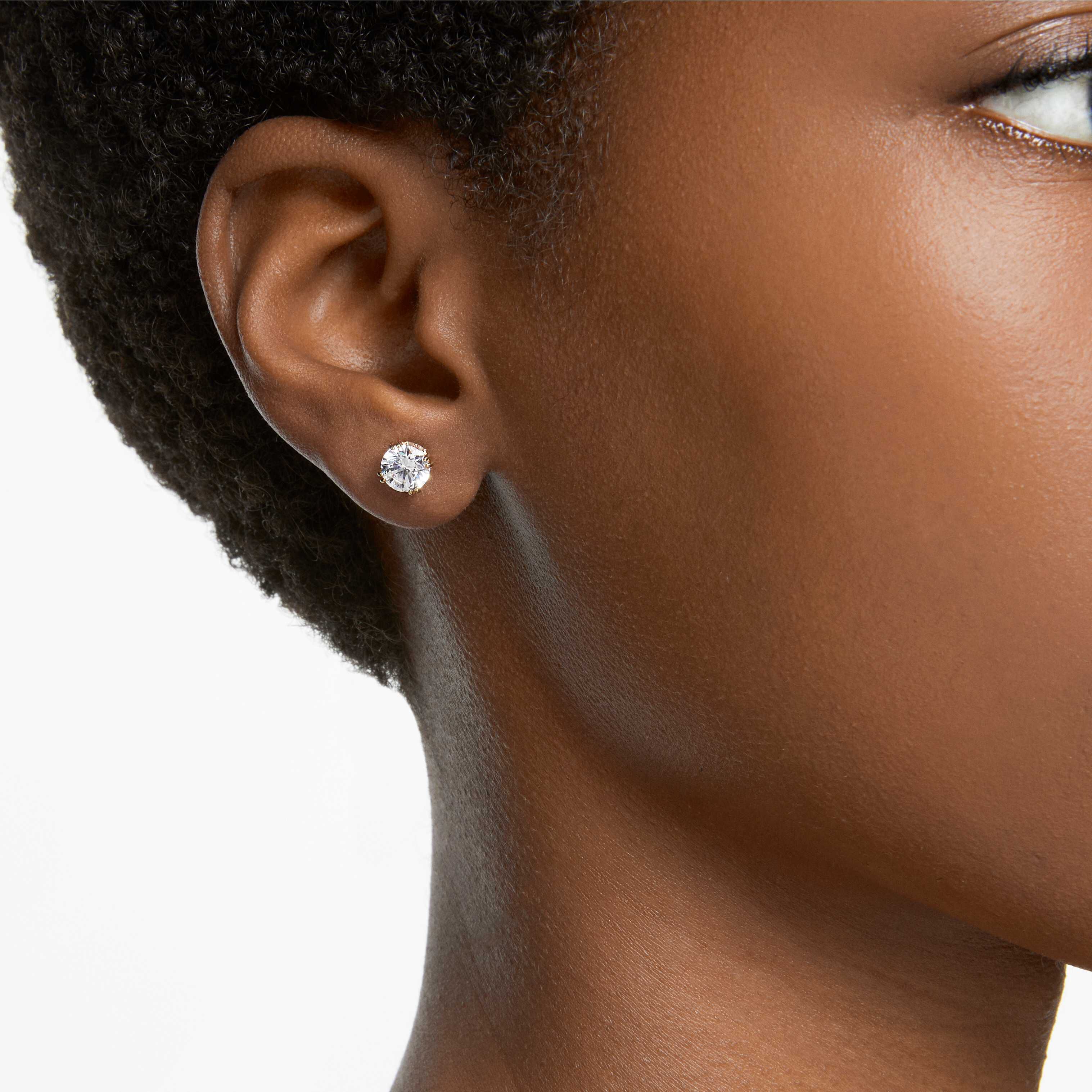 Buy Swarovski Stilla stud earrings Round cut White Gold tone plated