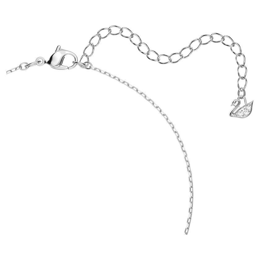 swarovski dancing swan necklace  swan  white  rhodium plated