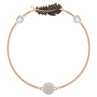 swarovski remix collection feather strand black rose gold tone plated