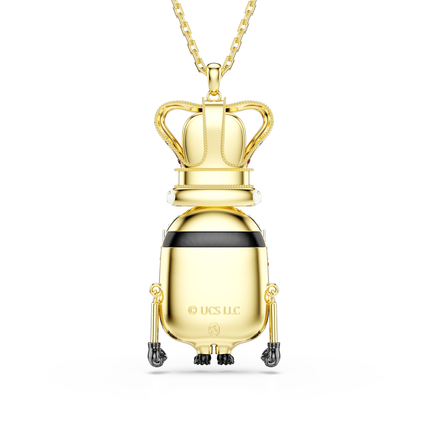 swarovski minions king bob pendant  pav   multicolored  gold tone plated