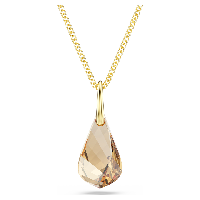 swarovski energic pendant  brown  18k gold finish