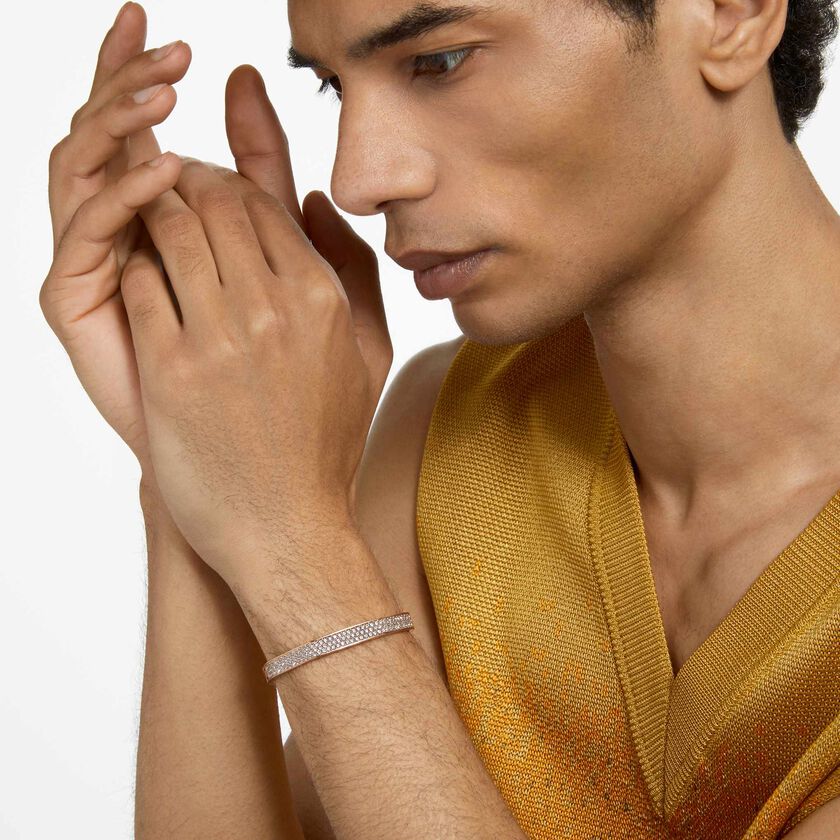 Dextera bangle, Octagon shape, White, Rose gold-tone plated swarovski dextera bangle octagon shape white rose gold tone plated