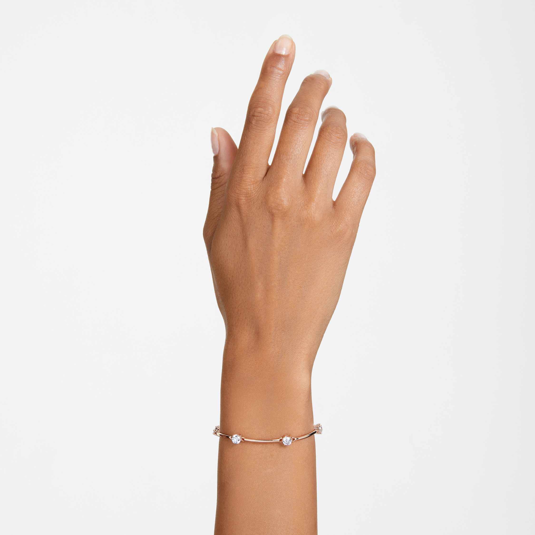 Buy Swarovski Constella bangle Round cut White Rose gold tone plated