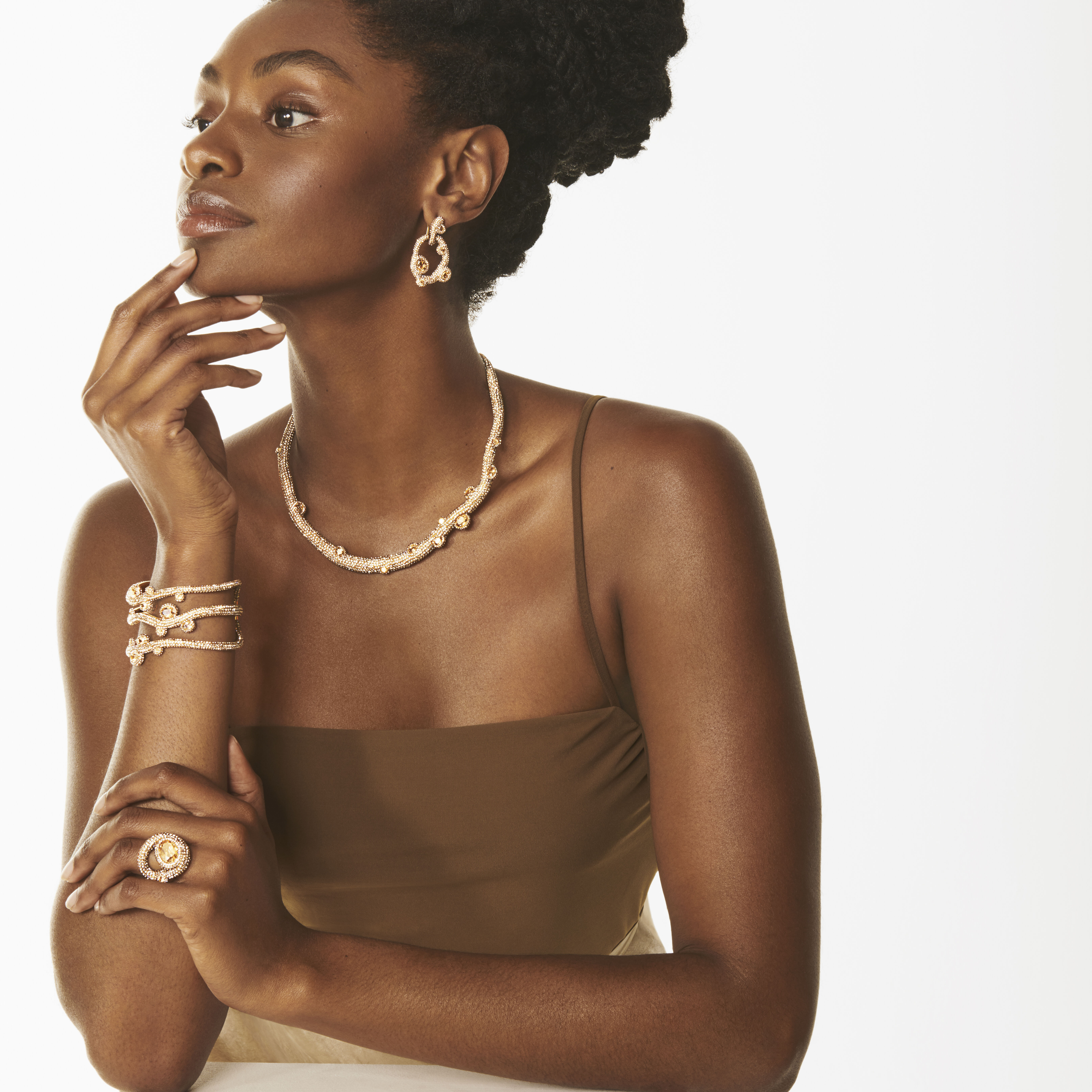 Gold torque necklace top