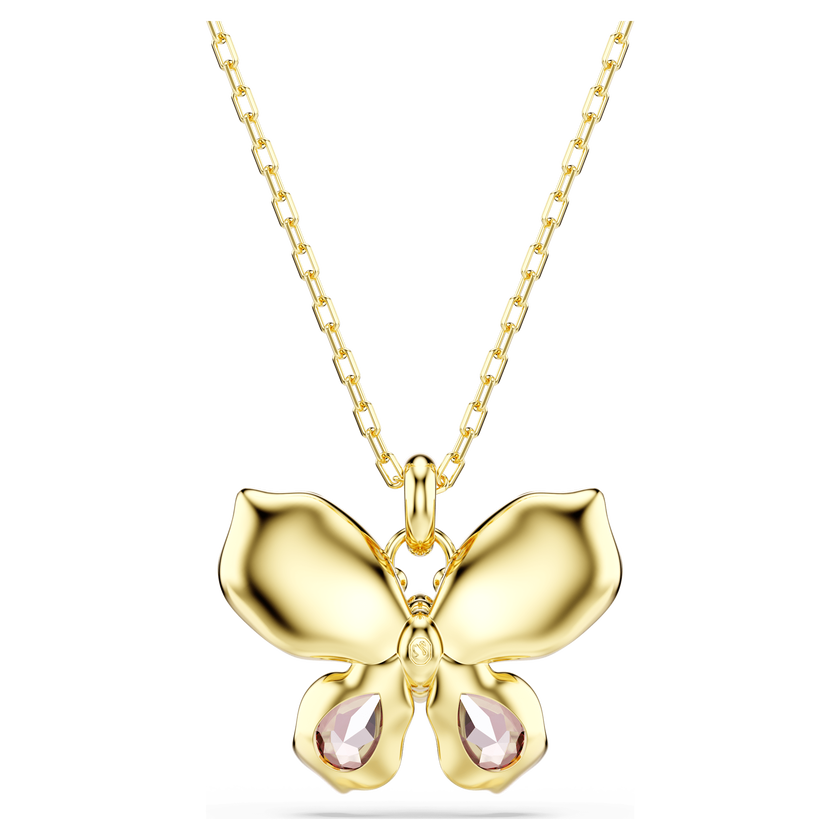 swarovski idyllia pendant  mixed cuts  pav   butterfly  multicolored  mixed metal finish