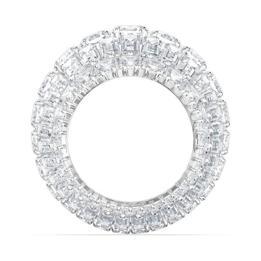 swarovski hyperbola cocktail ring  large  white  rhodium plated