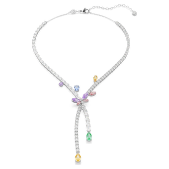 ariana grande x swarovski necklace  mixed cuts  dragonfly  multicolored  rhodium plated