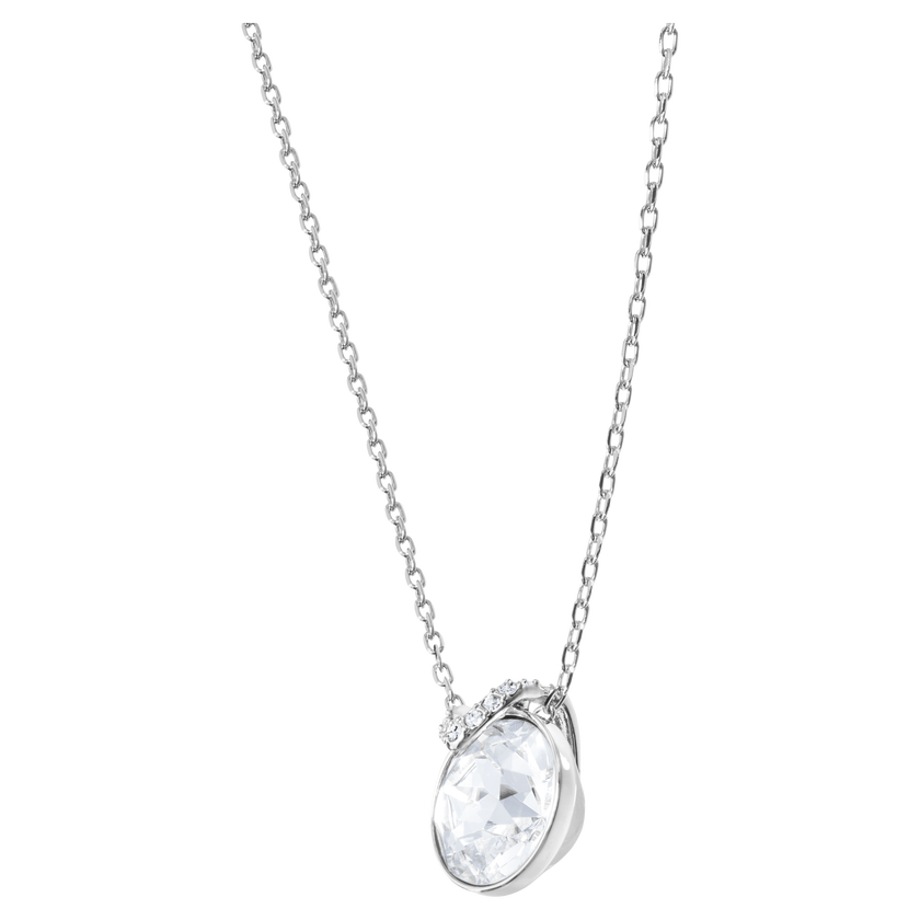 swarovski bella v pendant  round cut  white  rhodium plated