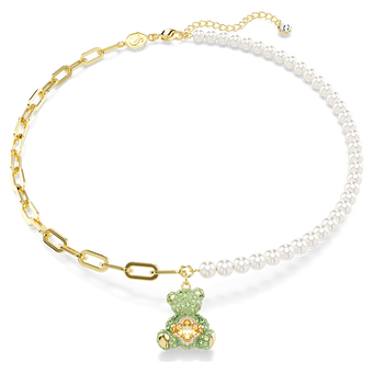 swarovski teddy pendant  bear  multicolored  gold tone plated