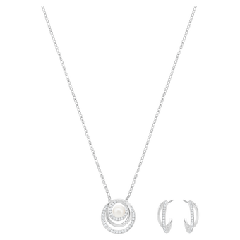 swarovski free set  white  rhodium plated