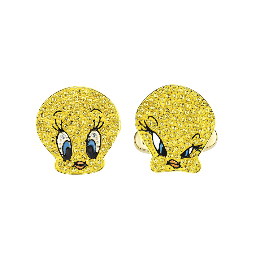 Looney Tunes Tweety Cuff Links, Yellow, Gold-tone plated