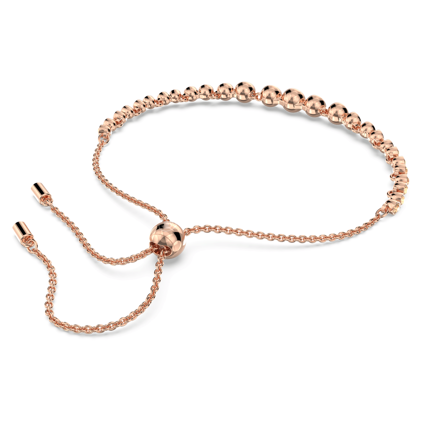 swarovski emily bracelet  mixed round cuts  pink  rose gold tone plated
