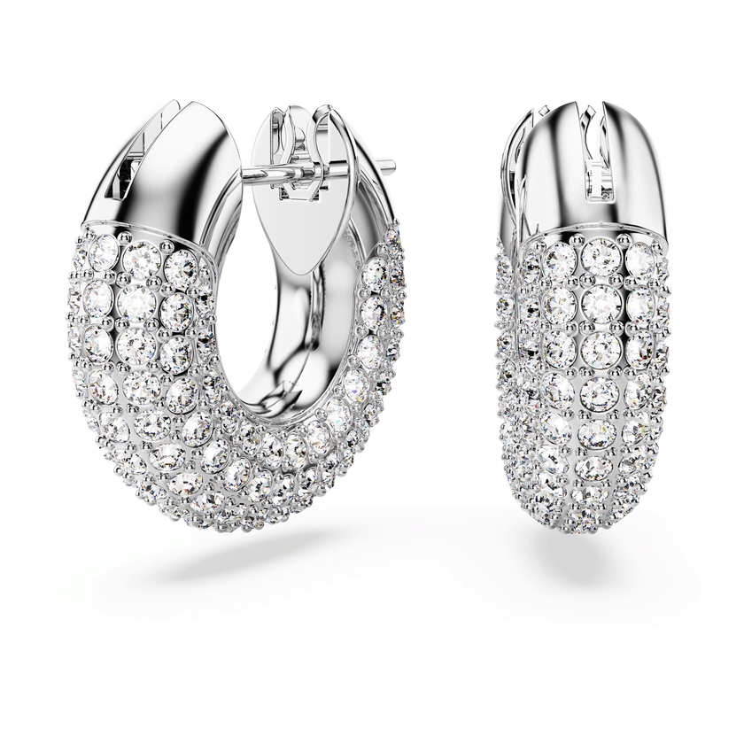 swarovski dextera hoop earrings  pav  crystal  rhodium plated