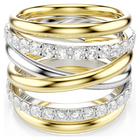 swarovski hyperbola cocktail ring  round cut  white  mixed metal finish