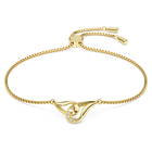 swarovski classica bracelet  round cut  interlocking  white  sterling silver  18k gold finish