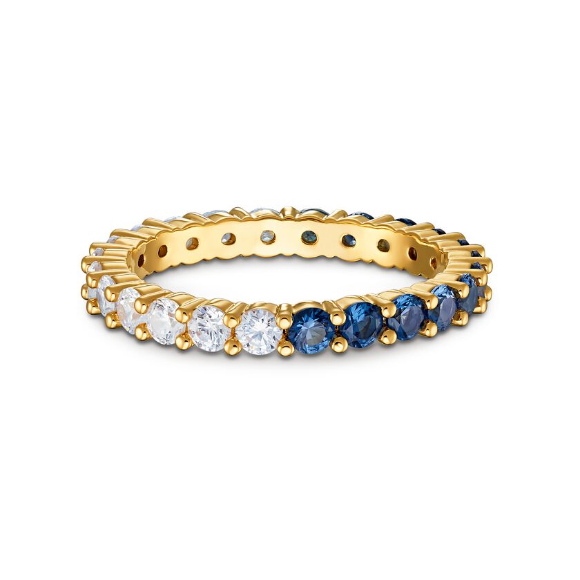 Vittore Half XL Ring, Blue, Gold-tone plated