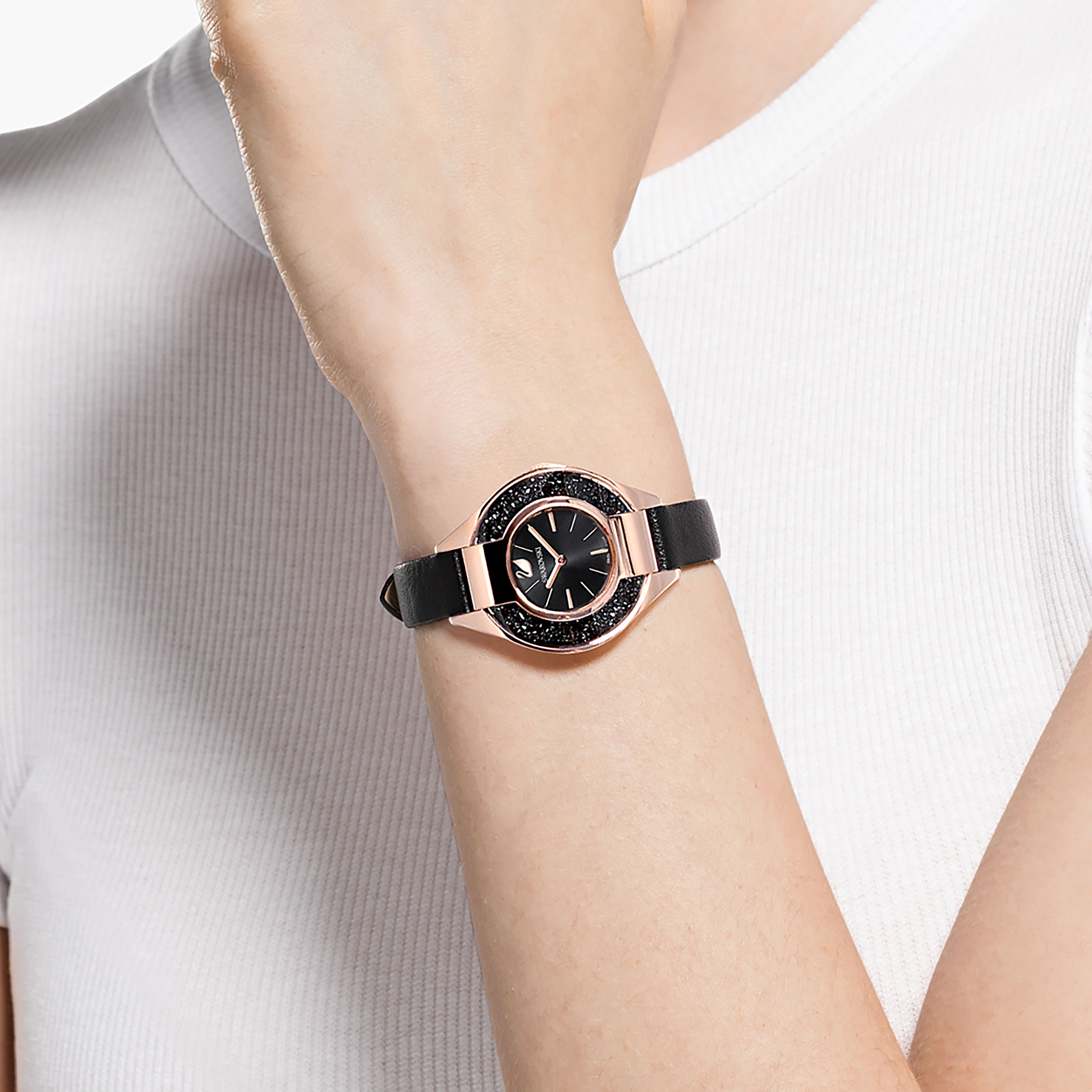 Buy Swarovski Crystalline Sporty Watch Leather strap Black Rose