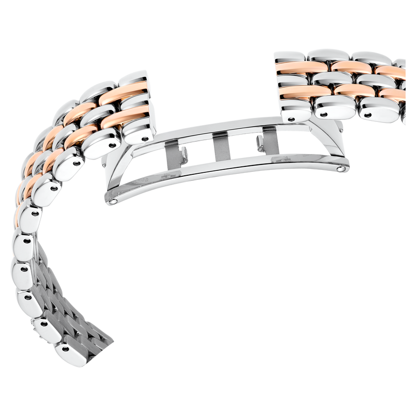 swarovski dextera octagon watch  swiss made  metal bracelet  silver tone  rose gold tone finish