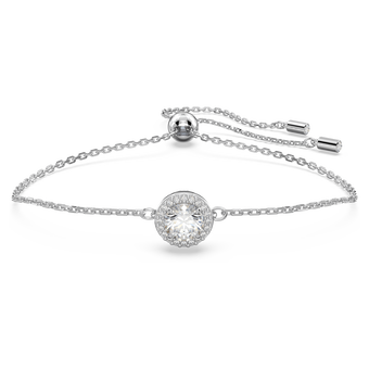 swarovski una angelic bracelet  round cut  white  rhodium plated