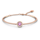 swarovski sparkling dance bangle round cut purple rose gold tone plated