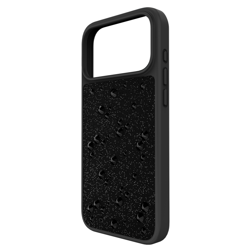 swarovski high smartphone case  flat back crystals  iphone  17 pro max  black