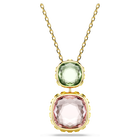 swarovski chroma pendant cushion cut multicolored gold tone plated